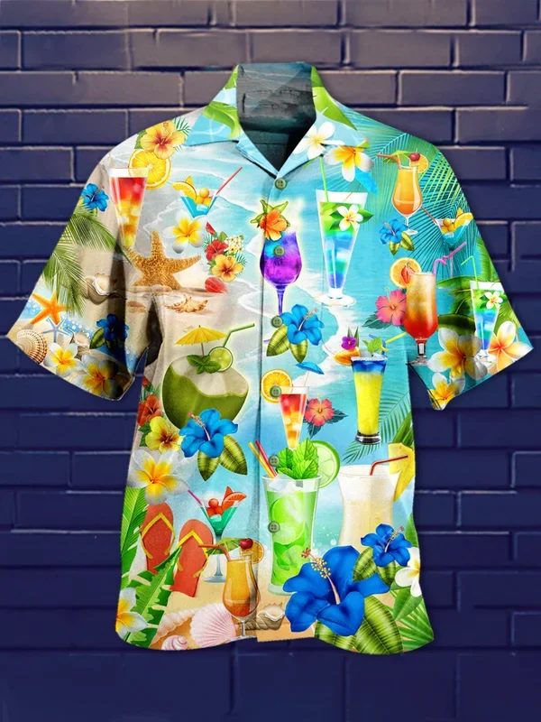 Drink Cocktails And Say Aloha Hawaiian Shirt- For men and women – Fanshubus – Fanshubus.com