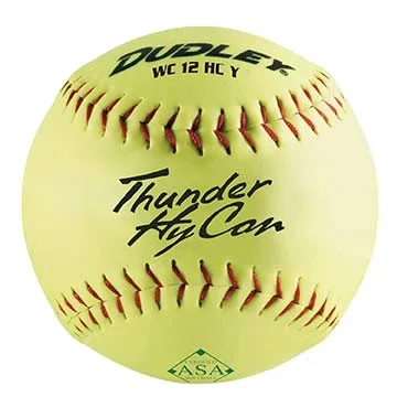 Dudley Thunder Hycon 12″ Yellow Leather 52/300 ASA Softball – Dozen