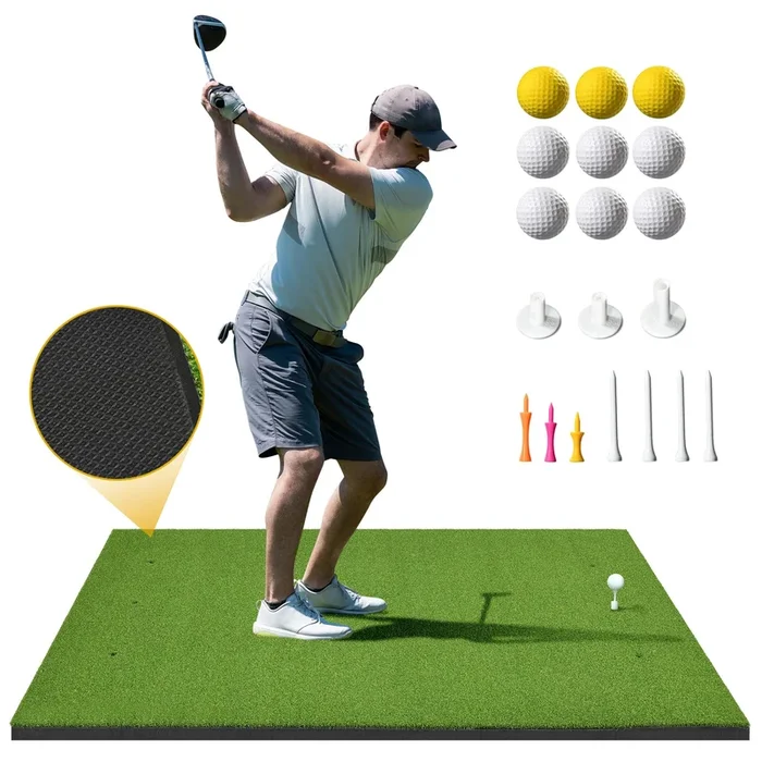 DWVO Golf Hitting Mat, 5×4ft/5×5ft Golf Mats