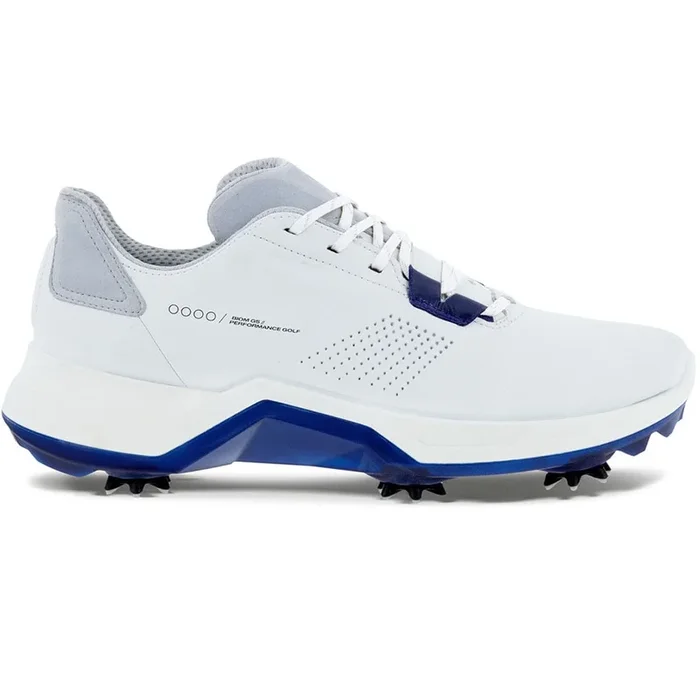ECCO Biom G5 Waterproof Spiked Shoes – White/Blue Depths