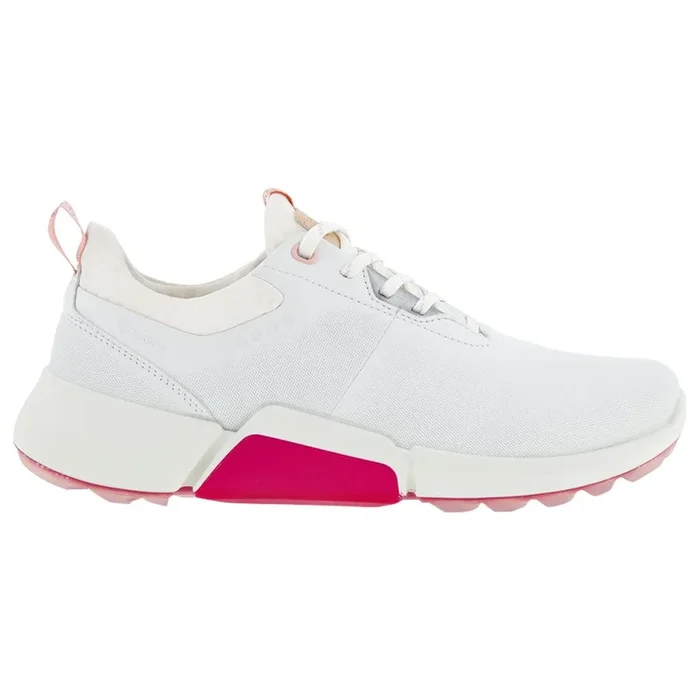 ECCO BIOM H4 Laced Spikeless Golf Shoes White/Silver Pink – SS22 Women