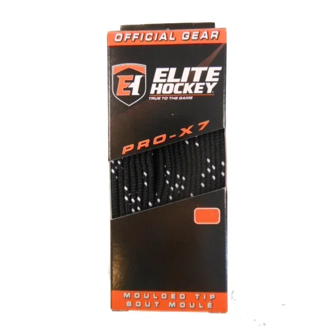 Elite Pro-X7 Black 130″ New Hockey Laces Non-Waxed