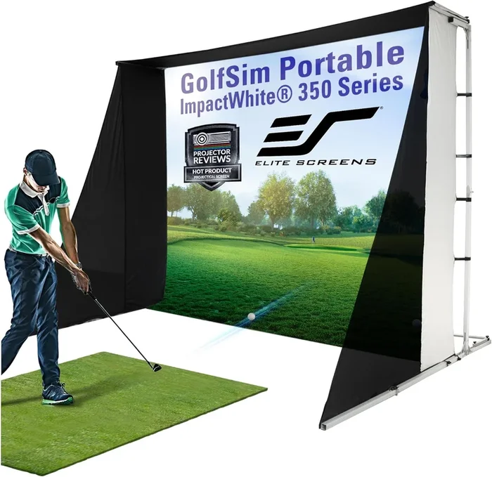 Elite Screens GolfSim DIY, 10’x8′ Impact Screen for Golf/Multi-Sport Simulation Screen with Grommets