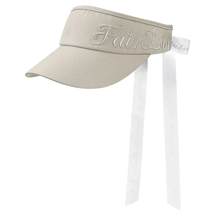 Fairliar F/W Side Logo Ribbon Golf Visor Beige – 23 Women
