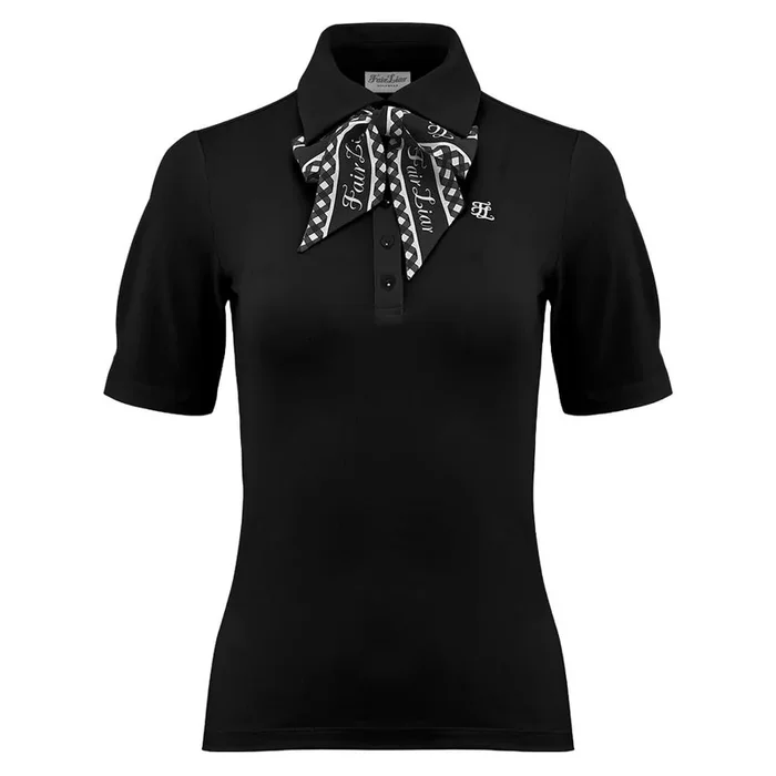 Fairliar Gingham Scarf Set Golf Polo Black – SS24 Women