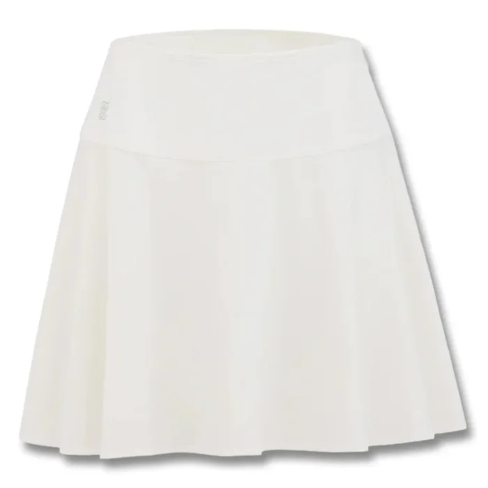 Fairliar High Waist Jersey Flared Golf Skirt White – SS25 Women