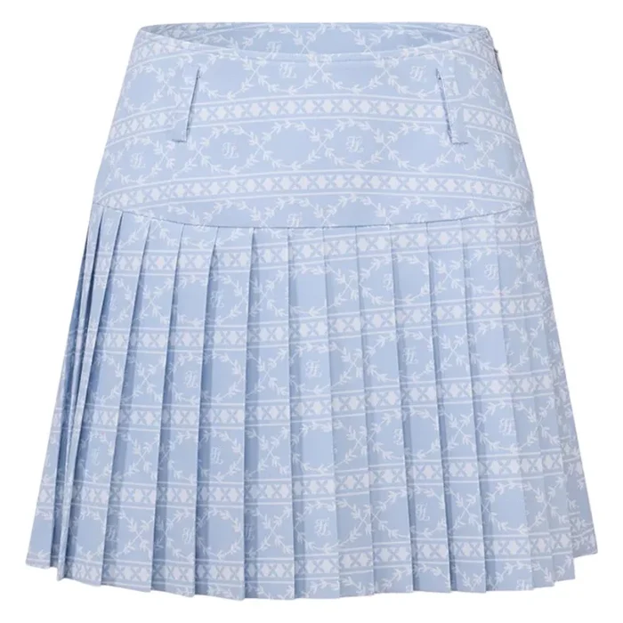 Fairliar High Waist Pattern Golf Skirt Blue – SS25 Women