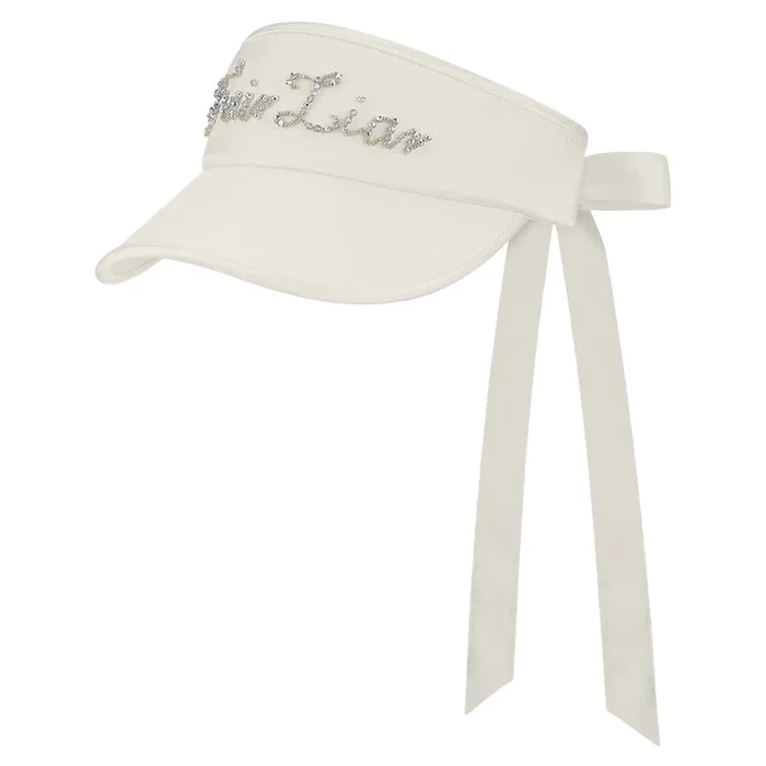 Fairliar Satin Beads Golf Visor Beige – 24 Women