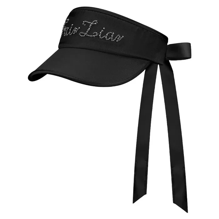 Fairliar Satin Beads Golf Visor Black – 24 Women