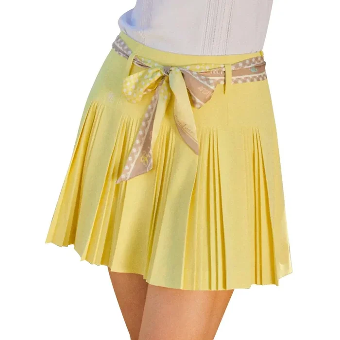 Fairliar Scarf Set Pleated Golf Skirt Lemon – SS24 Women