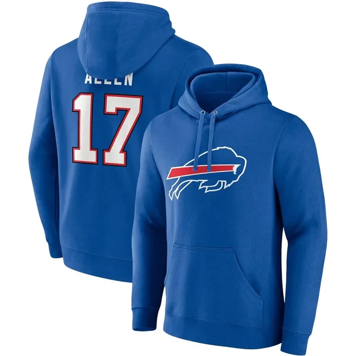 Fanatics Men’s Buffalo Bills Josh Allen #17 2023 Player Icon N&N Pullover Fleece Hood