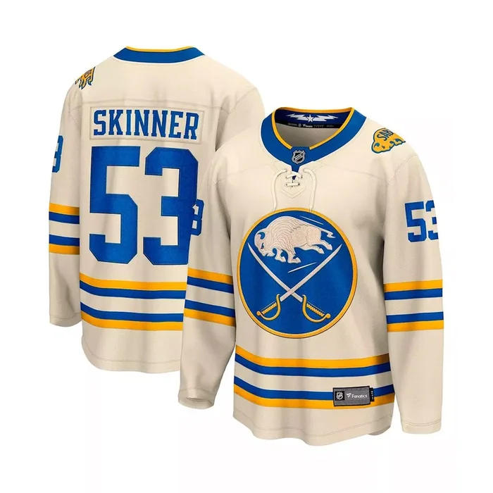 Fanatics Men’s Buffalo Sabres Jeff Skinner Branded Cream 2022 NHL Heritage Classic Breakaway Player Jersey