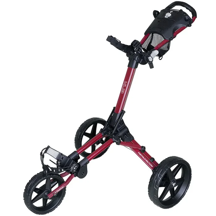 Fastfold Kliq 3-Wheel Push Trolley – Matt Burgundy/Black