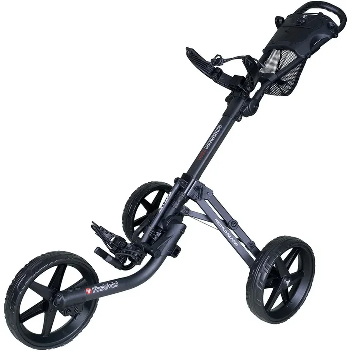Fastfold Mission 5.0 3-Wheel Push Trolley – Matt Charcoal/Black