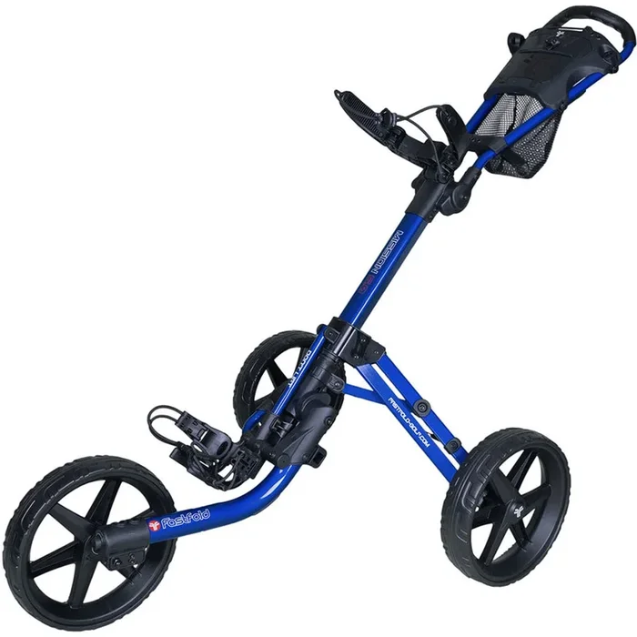 Fastfold Mission 5.0 3-Wheel Push Trolley – Shiny Blue/Black