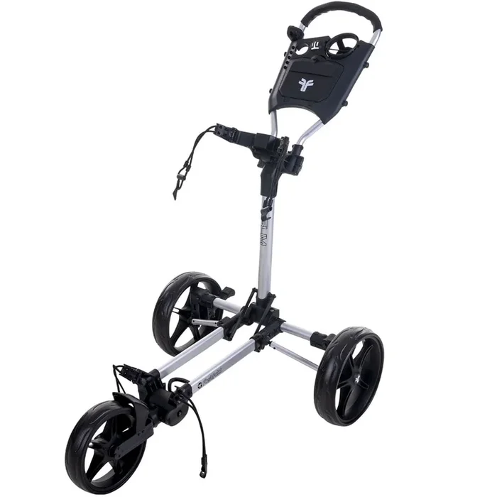 Fastfold Slim 3-Wheel Push Trolley – Silver/Black