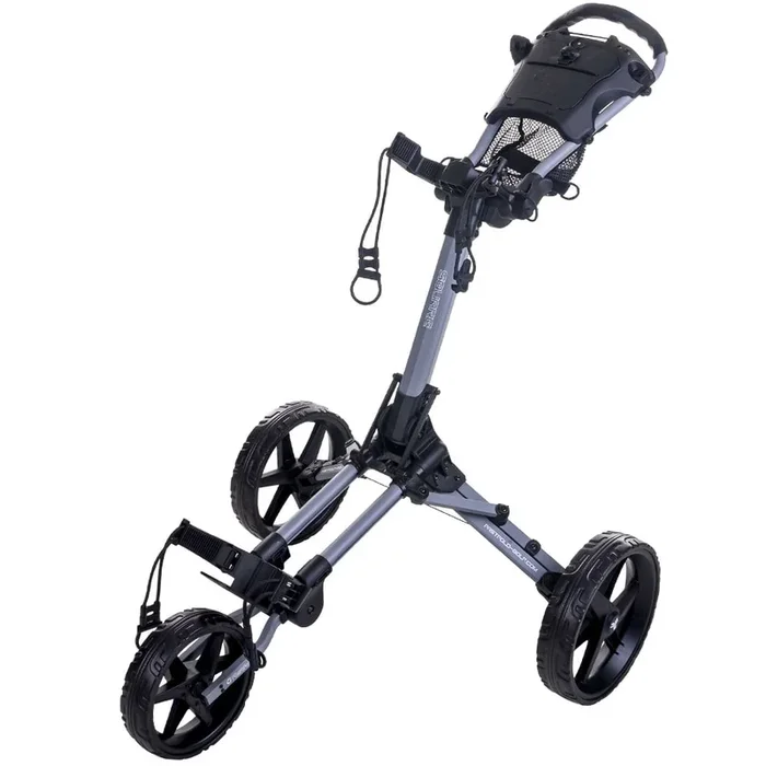 Fastfold Square 3-Wheel Push Trolley – Grey/Black