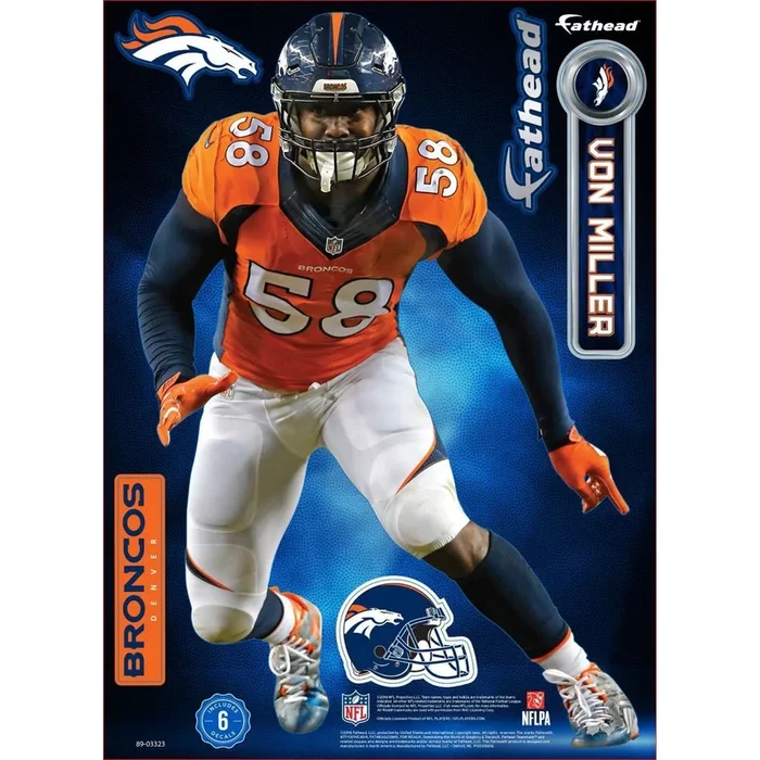 Fathead Denver Broncos Von Miller Teammate Player Wall Decal