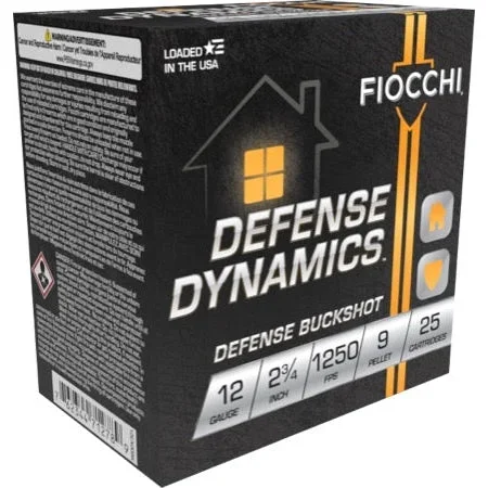 Fiocchi 12EX00BK Defense Dynamics 12 Gauge 2.75″ 9 oz 00 Buck Shot 25 Bx