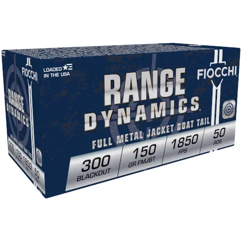 Fiocchi Training Dynamics 300 Blackout 150gr Full Metal Jacket Boat-Tail 50 Bx