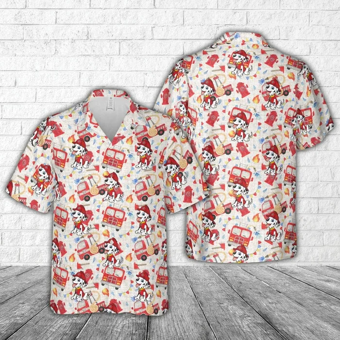 Fire trucks Firefighter Hawaiian Shirt – Fanshubus.com