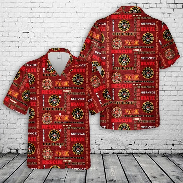 Firefighter Red Hawaiian Shirt – Fanshubus.com