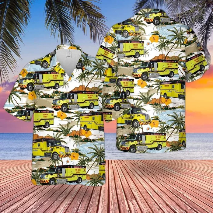 Florida Hillsborough County Fire Rescue Paramedics Hawaiian Shirt – Fanshubus.com