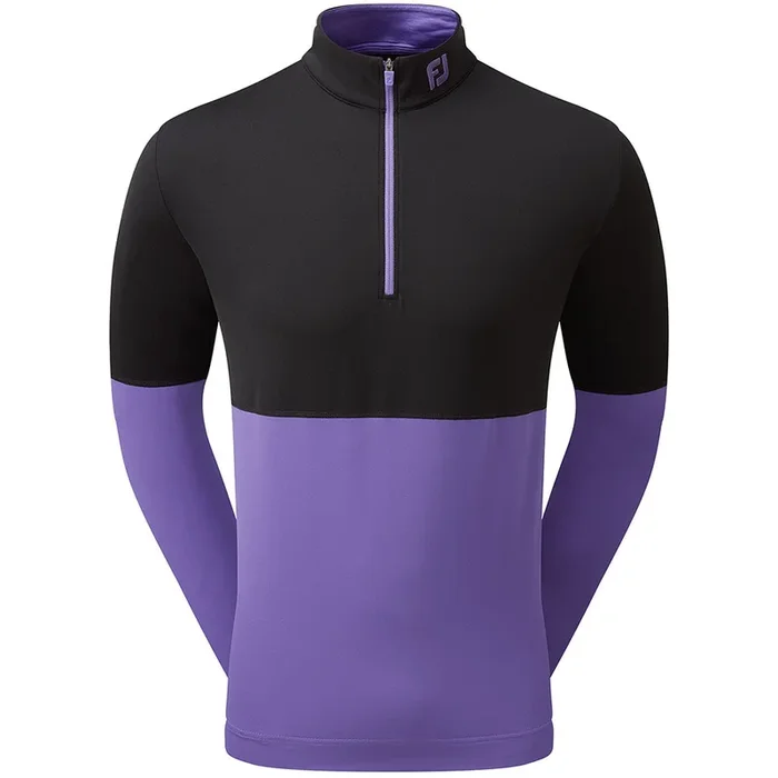 FootJoy Colour Block 1/4 Zip Pullover – Black/Violet