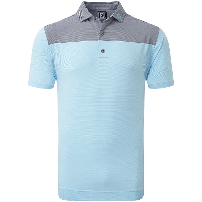 FootJoy End-On-End Block Polo Shirt – White/True Blue/Navy
