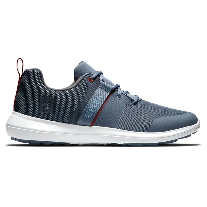 FootJoy FJ Flex Spikeless Golf Shoes Previous Season Style Slate/Red – 21 Men