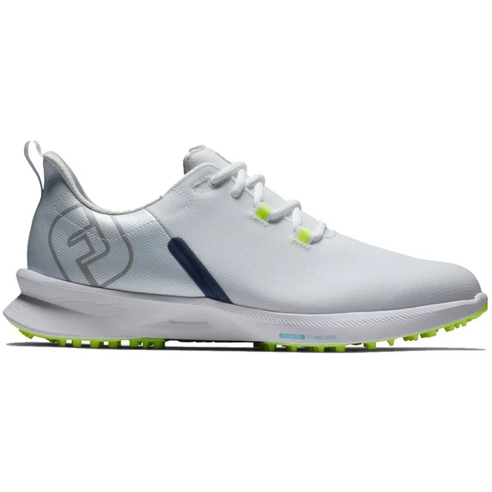 FootJoy Fuel Sport Spikeless Waterproof Shoes – White/Navy/Green