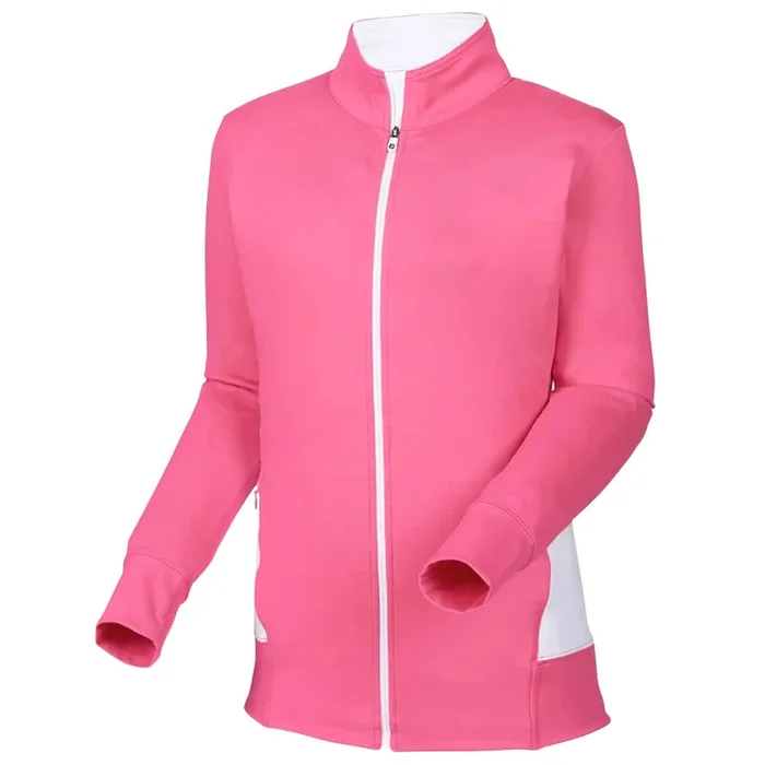 FootJoy Full Zip Midlayer Golf Jacket Hot Pink/White – FW20 Women