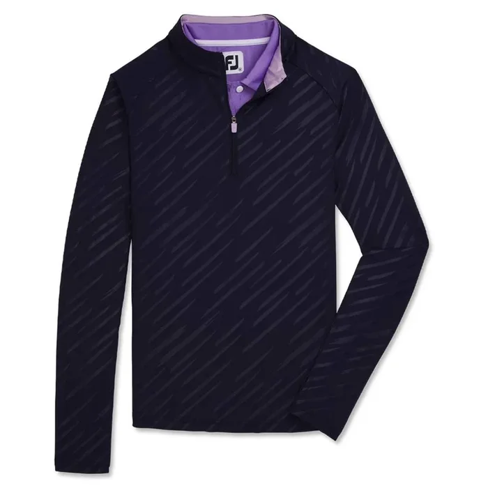 FootJoy Half-Zip Embossed Golf Pullover Navy – FA23 Women