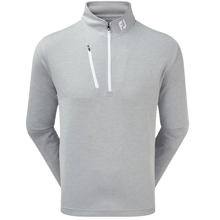 FootJoy Heather Pinstripe Chill-Out 1/2 Zip Pullover – Grey/White