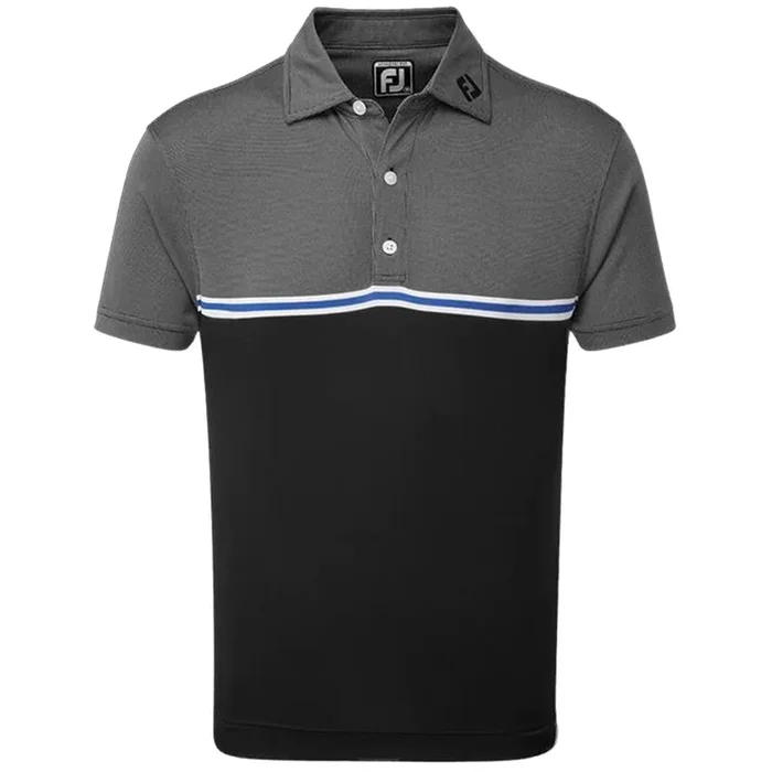 FootJoy Jacquard Top Colour Block Polo Shirt – Black