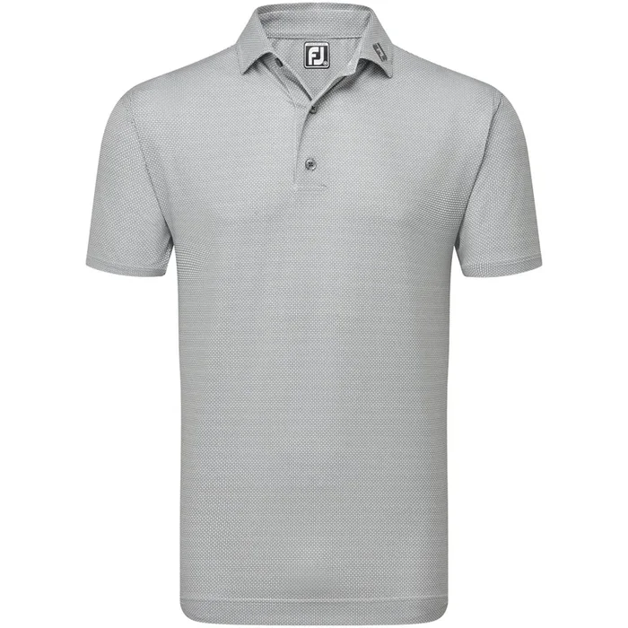 FootJoy Octagon Print Lisle Polo Shirt – White