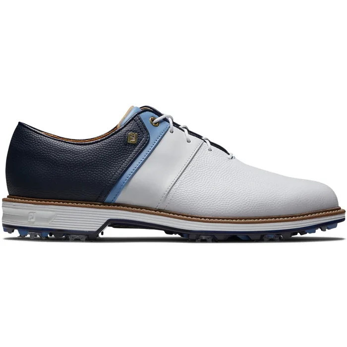 FootJoy Premiere Series Packard Spiked Waterproof Shoes – White/Blue/Navy