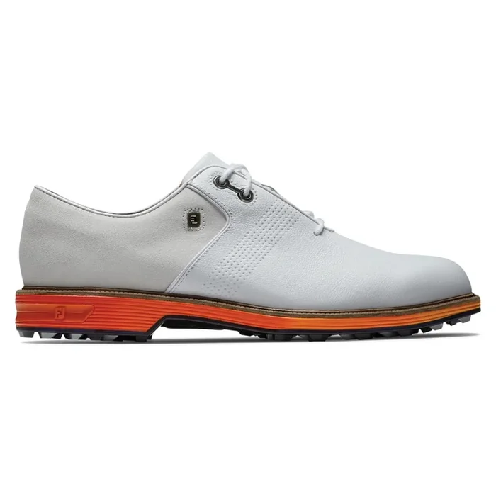 FootJoy Premiere Series Sunset Flint Spikeless Shoes – White/White/Orange