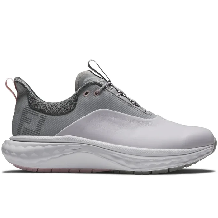 FootJoy Quantum Ladies Spikeless Waterproof Shoes – White/Grey/Pink