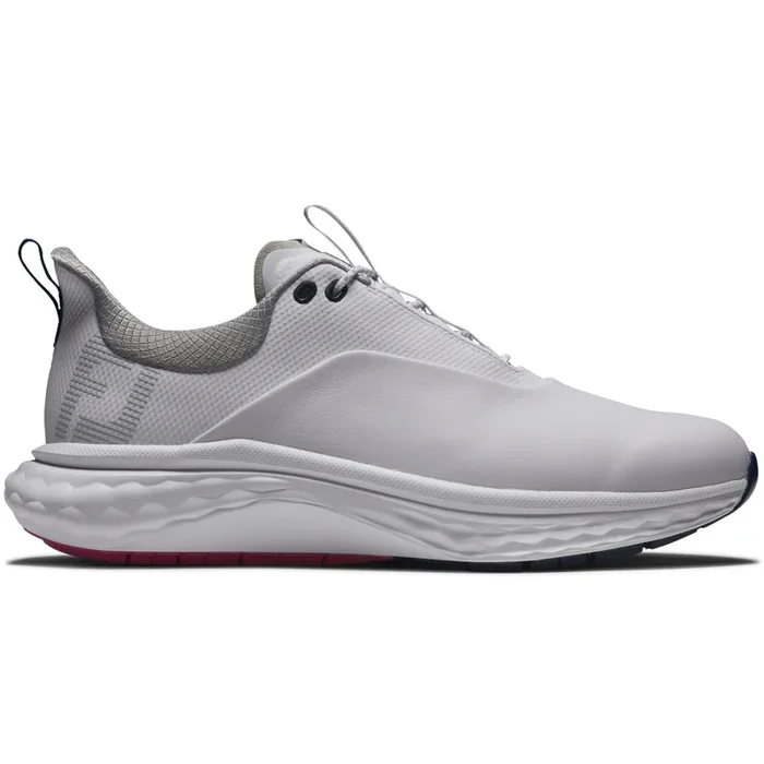 FootJoy Quantum Spikeless Waterproof Shoes – White/Blue/Pink