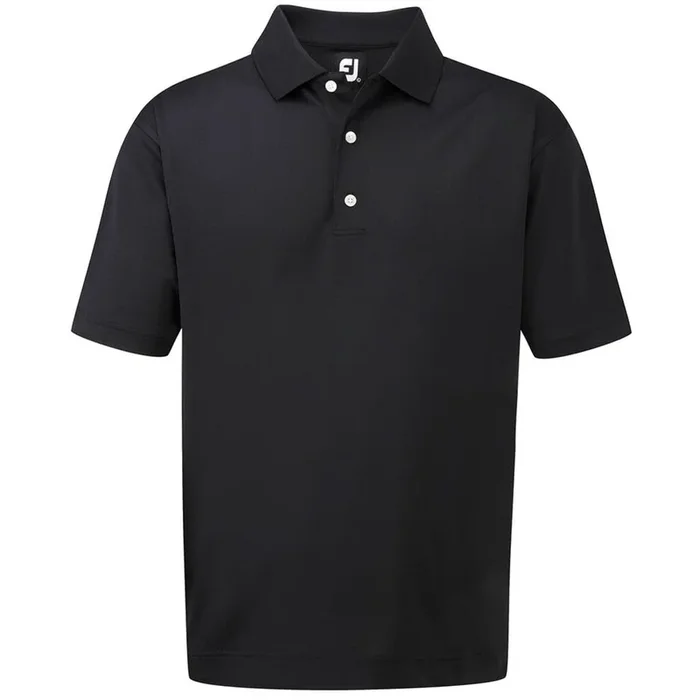 FootJoy Stretch Pique Solid Traditional Polo Shirt – Black