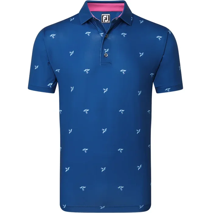 FootJoy Thistle Print Lisle Polo Shirt – Deep Blue