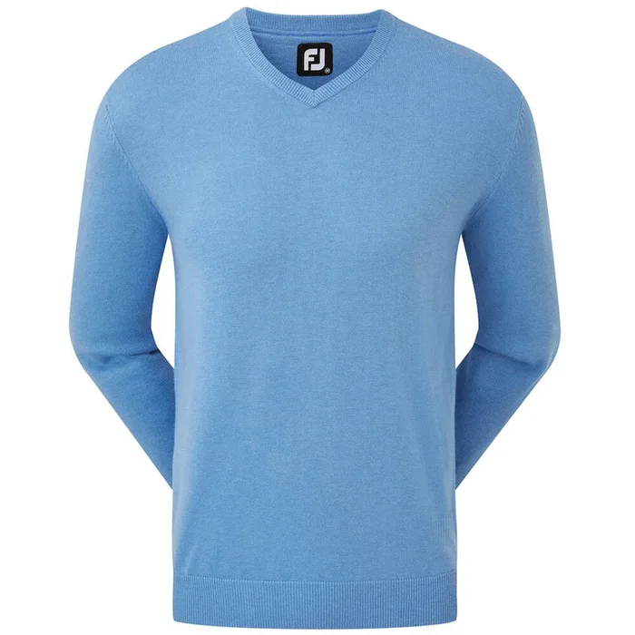 Footjoy Wool Blend V-Neck Pullover – Light Blue