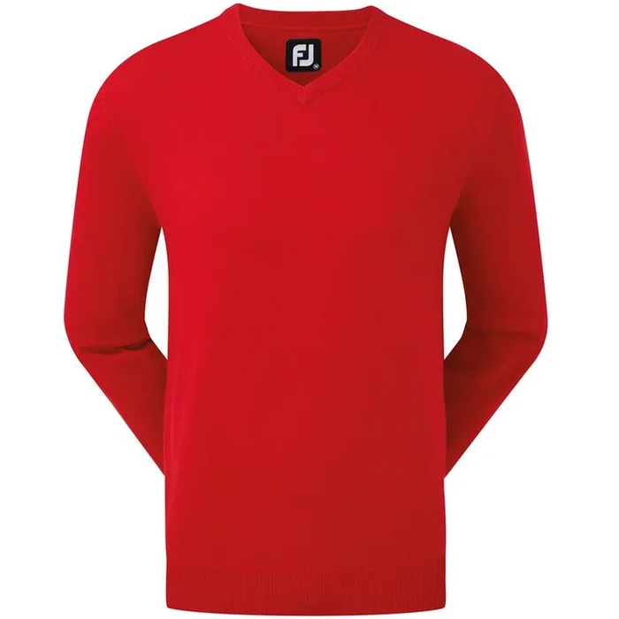 Footjoy Wool Blend V-Neck Pullover – Red