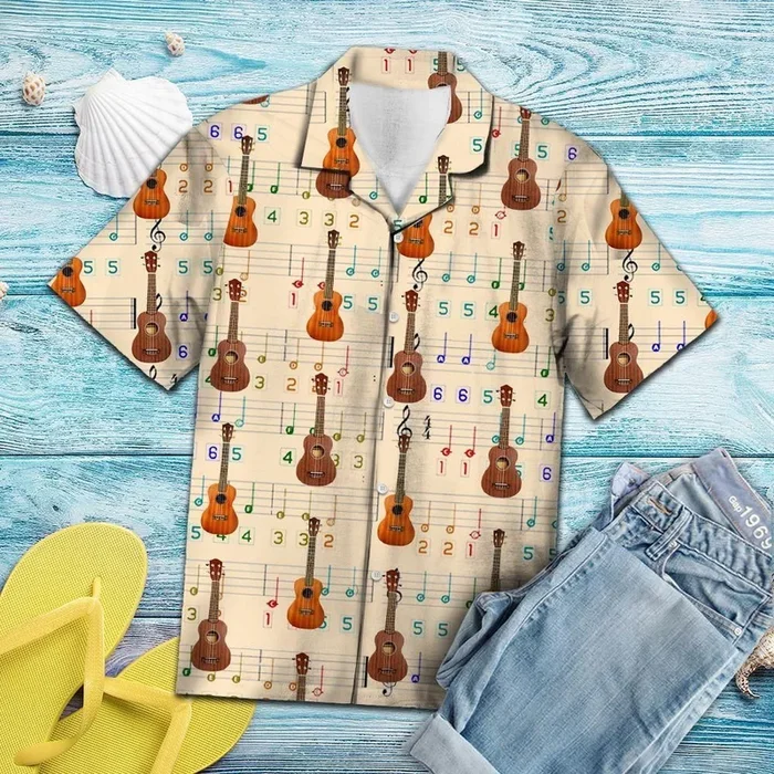 For Ukulele Lover Peach Awesome Design Hawaiian Shirt – For men and women – Fanshubus – Fanshubus.com