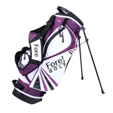 Fore! Golf Junior Stand Bag Purple Ages 3-5 (Bag Height 22″)