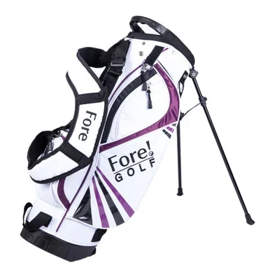 Fore! Golf Junior Stand Bag White Purple Ages 6-8 (Bag Height 27″)