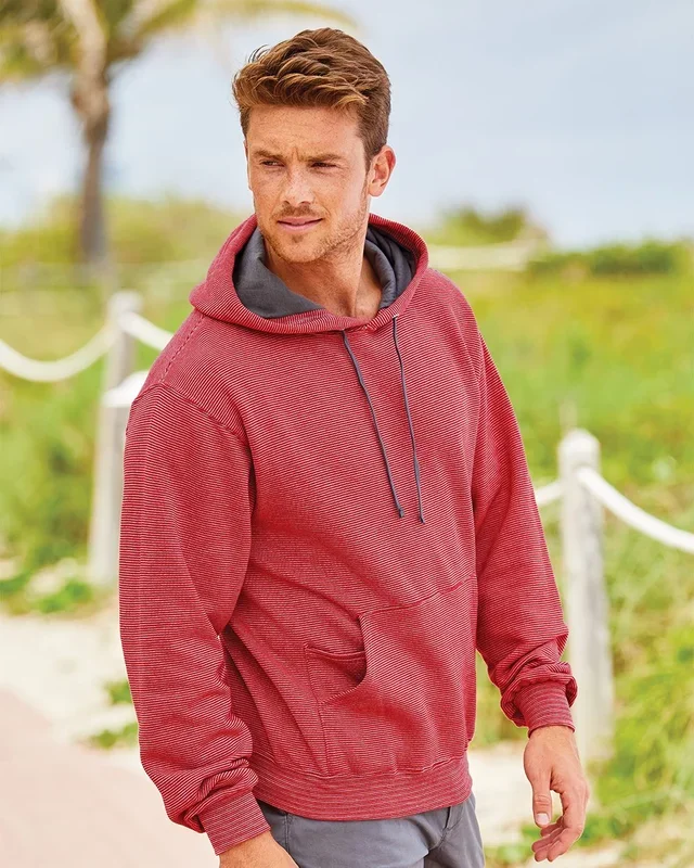 Fruit of the Loom Men’s Sofspun Microstripe Hooded Pullover Sweatshirt
