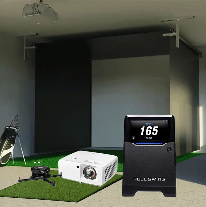 Full Swing KIT SportScreen Vanish Retractable Golf Studio Complete Package | Home Golf Simulator Studio with Impact Screen, Enclosure, Hitting Mat, Putting Turf & Projector
