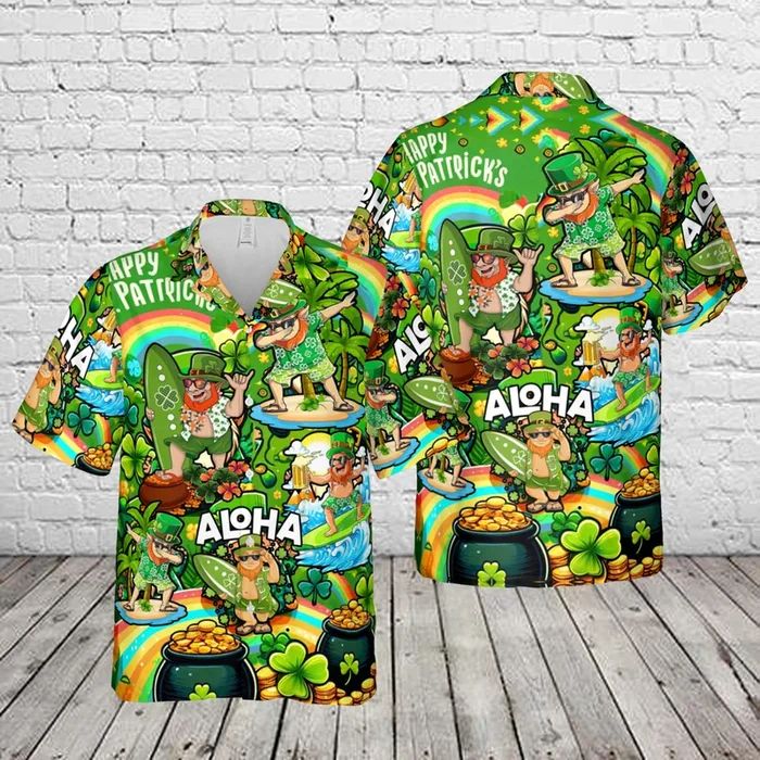 Funny Leprechaun Happy St Patricks Day Hawaiian Shirt – Fanshubus.com